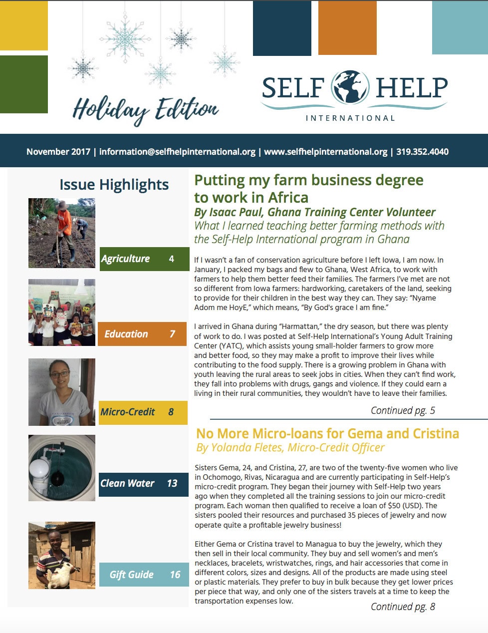 2017 Fall Newsletter: Holiday Edition