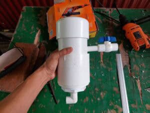 Chlorinator equipment improvised by Self-Help International.